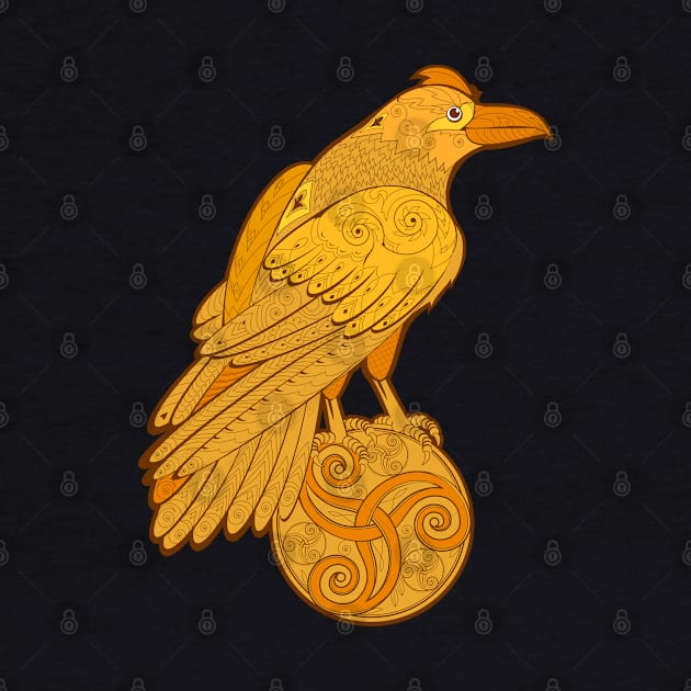 Magic gold crow by Artist Natalja Cernecka